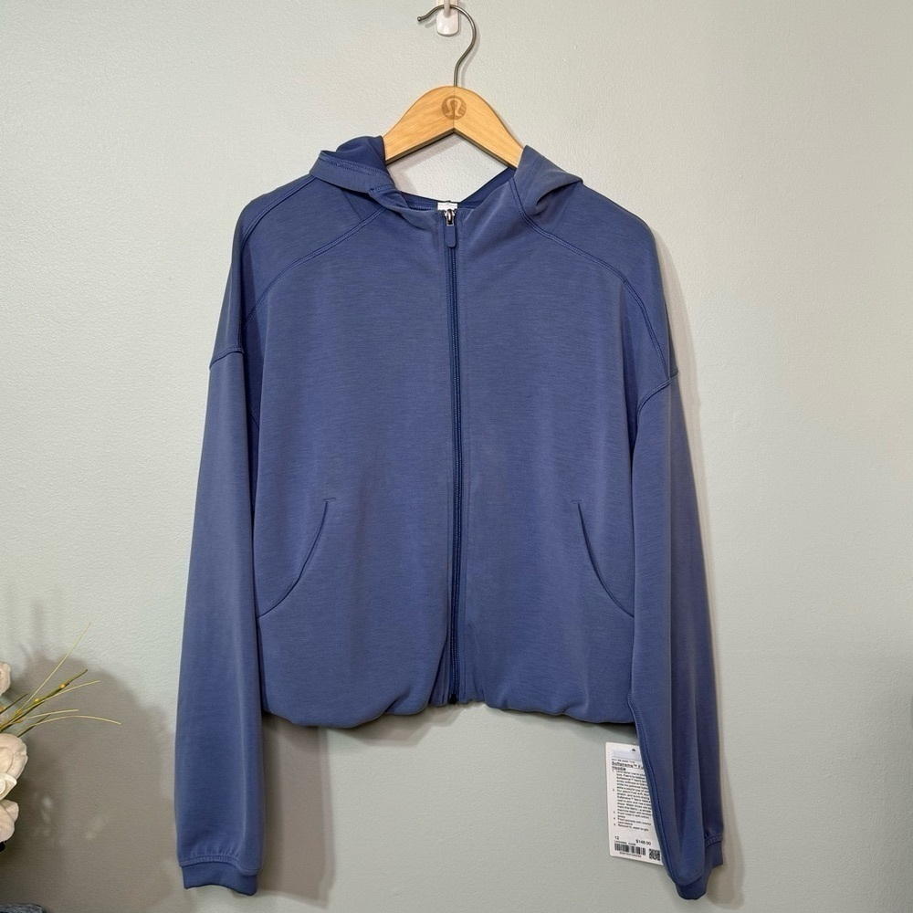 Lululemon Softstreme Full Zip Hoodie Jacket Oasis Blue Size 12 NWT - Picture 5 of 11